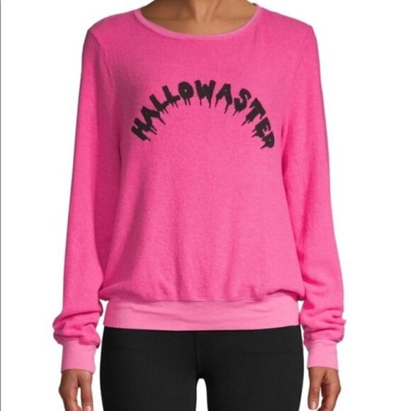 New Wildfox Hallowasted Graphic Halloween Barbiecore Pink Sweatshirt NWT XS - Picture 2 of 14